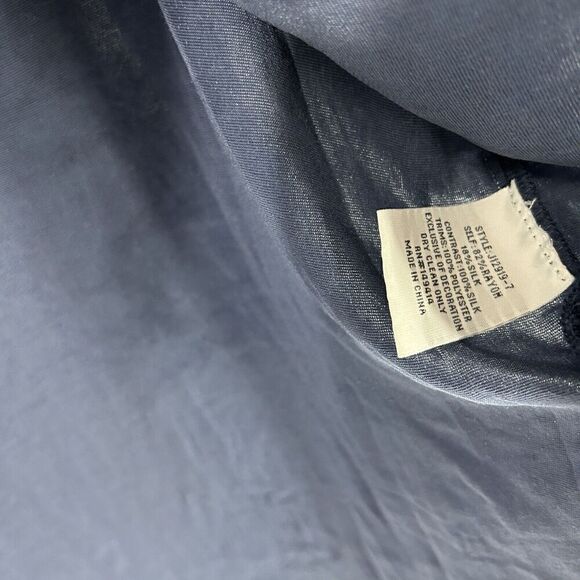 Johnny Was Eleni Velvet Pheasant Top Blouse Floral Embroidered Large Black Blue - Picture 5 of 5